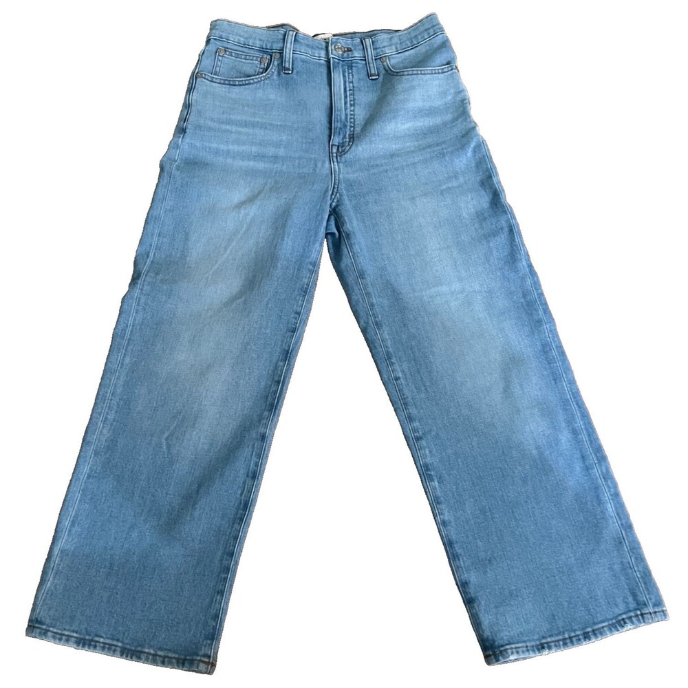 Madewell Jeans Women's Sz 28 Light Blue Wash High Waist Slim Wide Leg Crop Pants